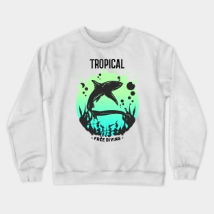 Tropical Free Diving - Shark Crewneck Sweatshirt